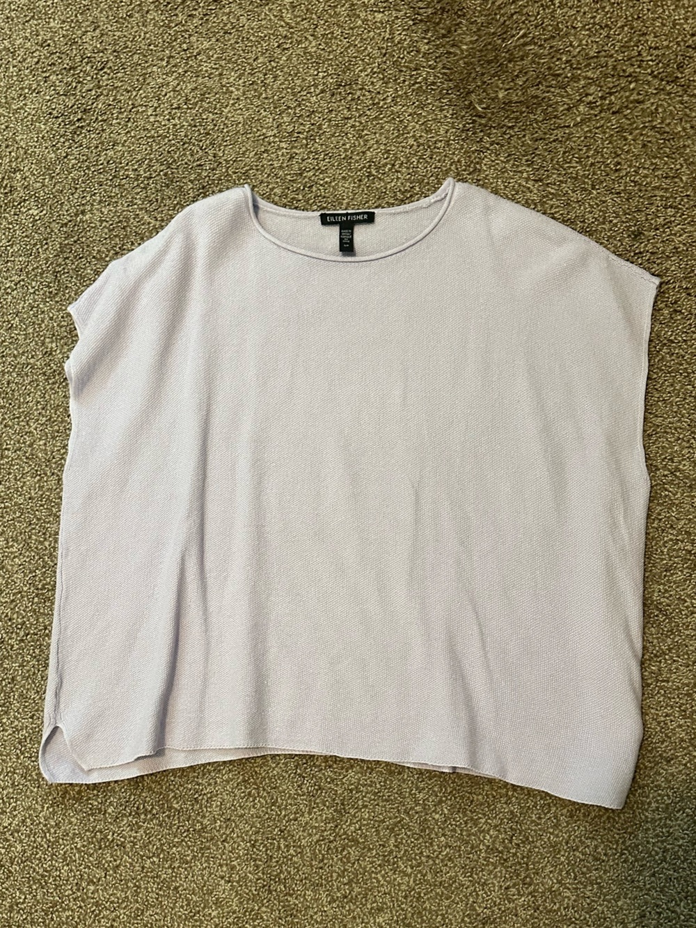 Eileen Fisher Linen Cotton Boxy Sleeveless Top Lavender Size S